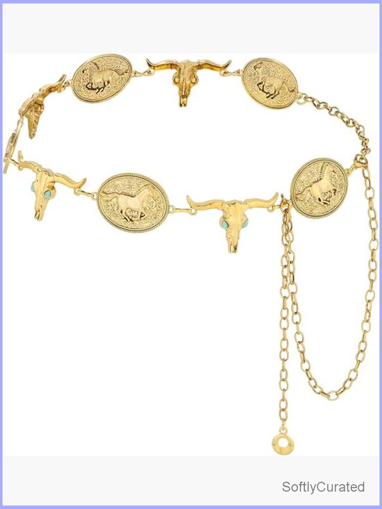 Accessories - Vintage Western Concho Chain Belt Cowgirl Waist Chain for Dresses